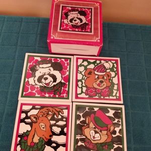 Vintage four-piece ceramic trivet set 1987 Albert e. Price inc.